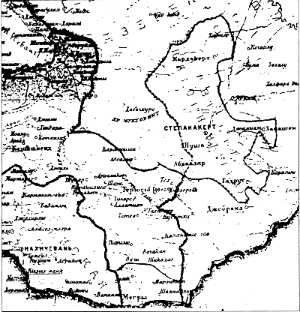 Нагорна-Карабахская аўтаномія мяжуе з савецкай Арменіяй на мапе 1926 г.