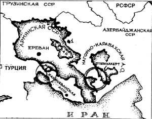 Нагорный Карабах отрезан от Армении Лачинский коридором на карте 1930 г.